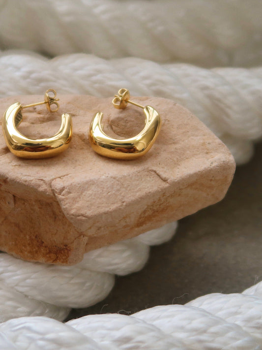 Square Huggie Hoops