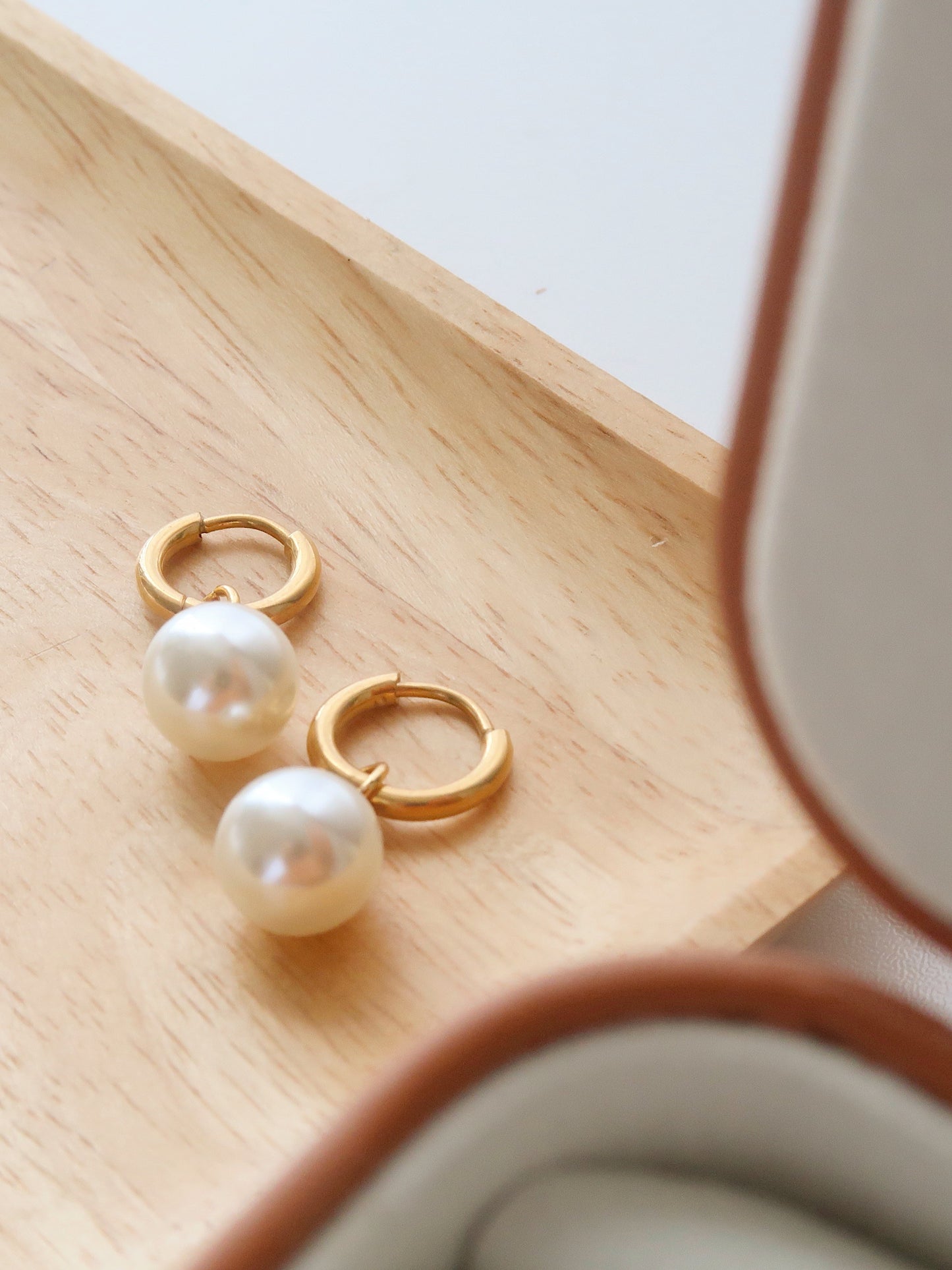 Minimalist Pearl Drop Earrings