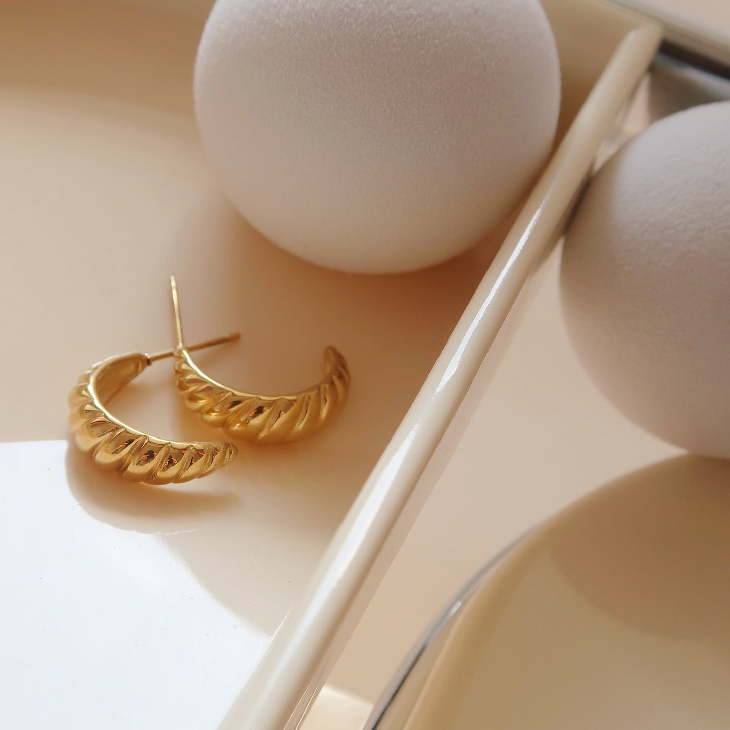 Classic French Croissant Hoop Earrings