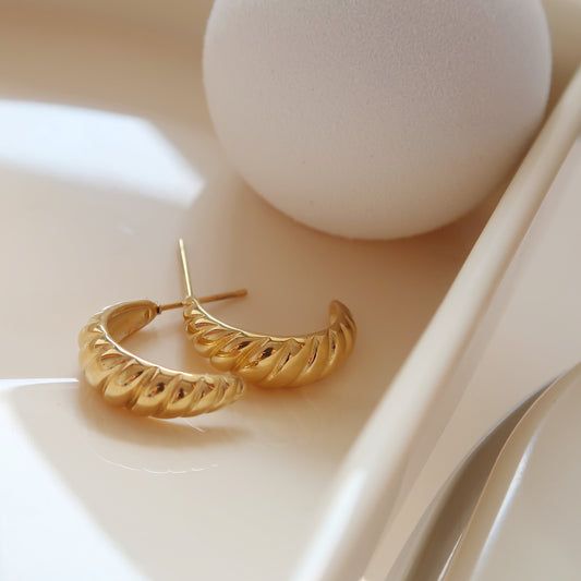 Classic French Croissant Hoop Earrings