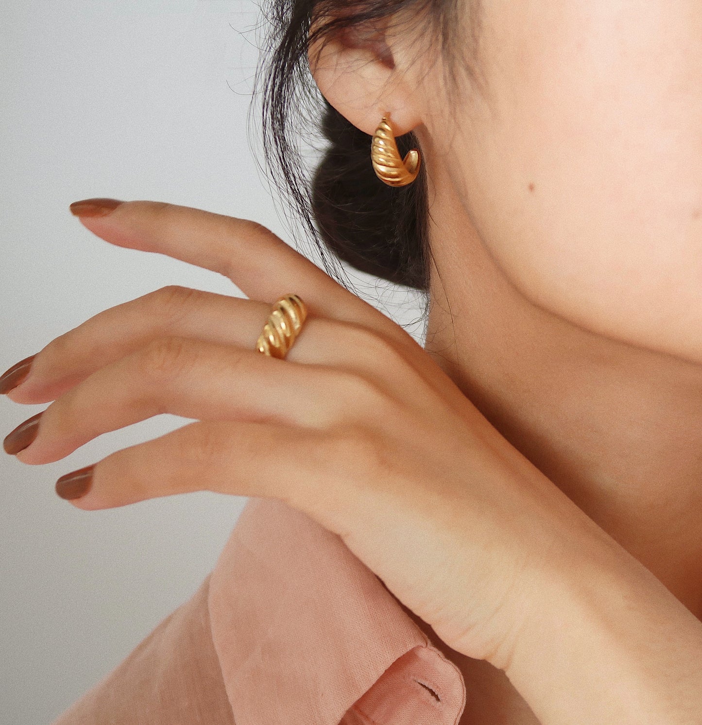 Classic French Croissant Hoop Earrings