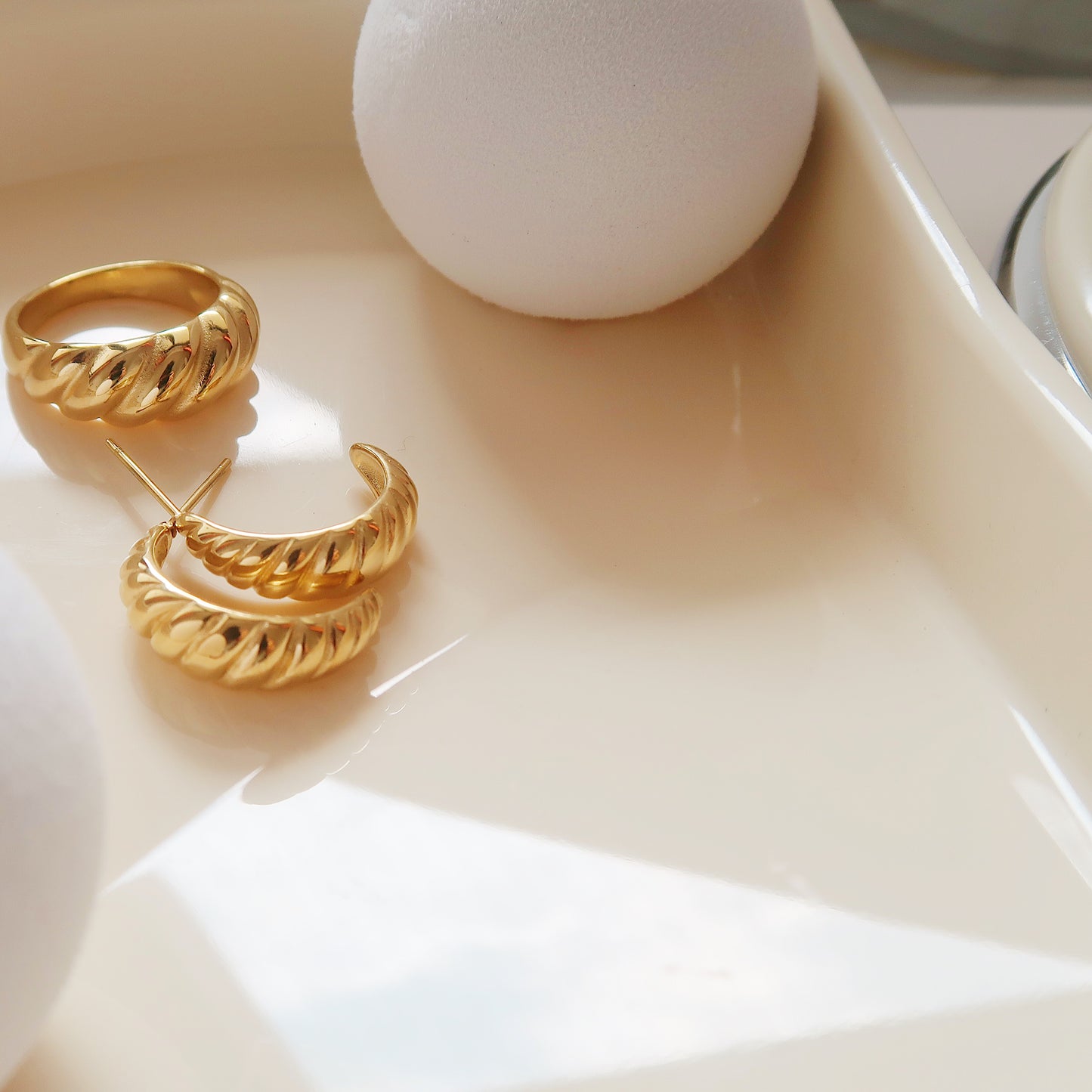 Classic French Croissant Hoop Earrings