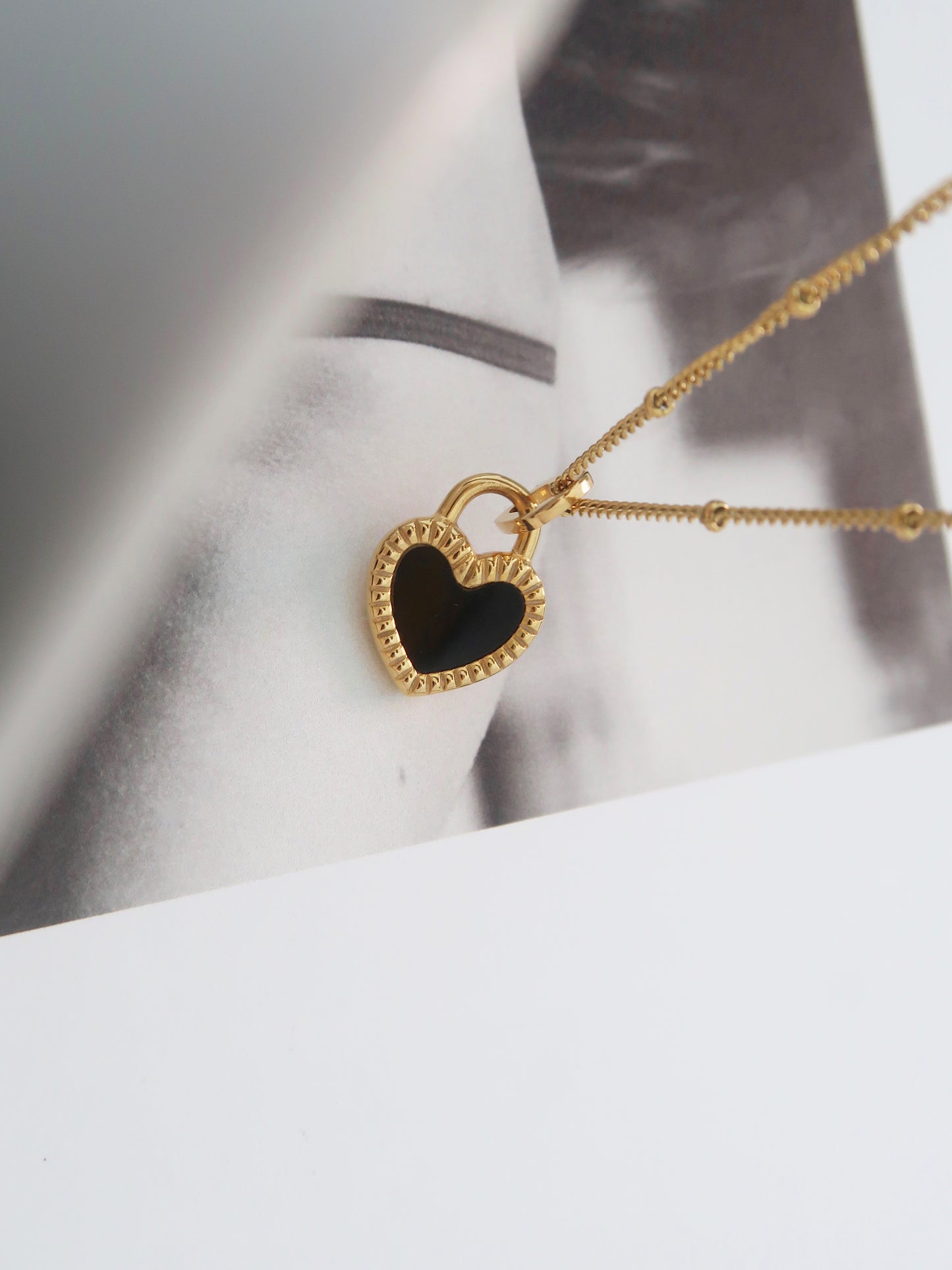 Enamel Heart Pendant Necklace