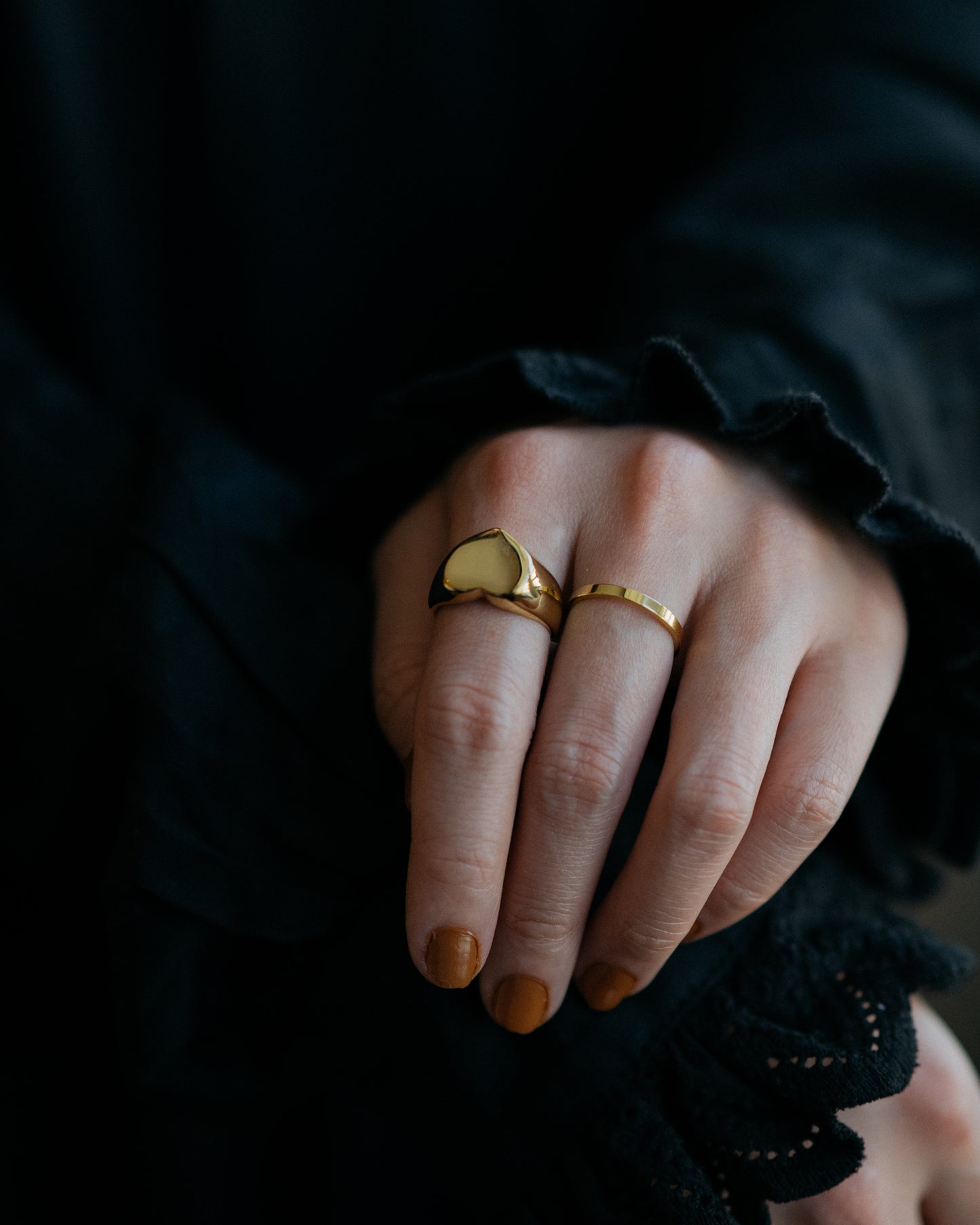 Chunky Heart Signet Ring