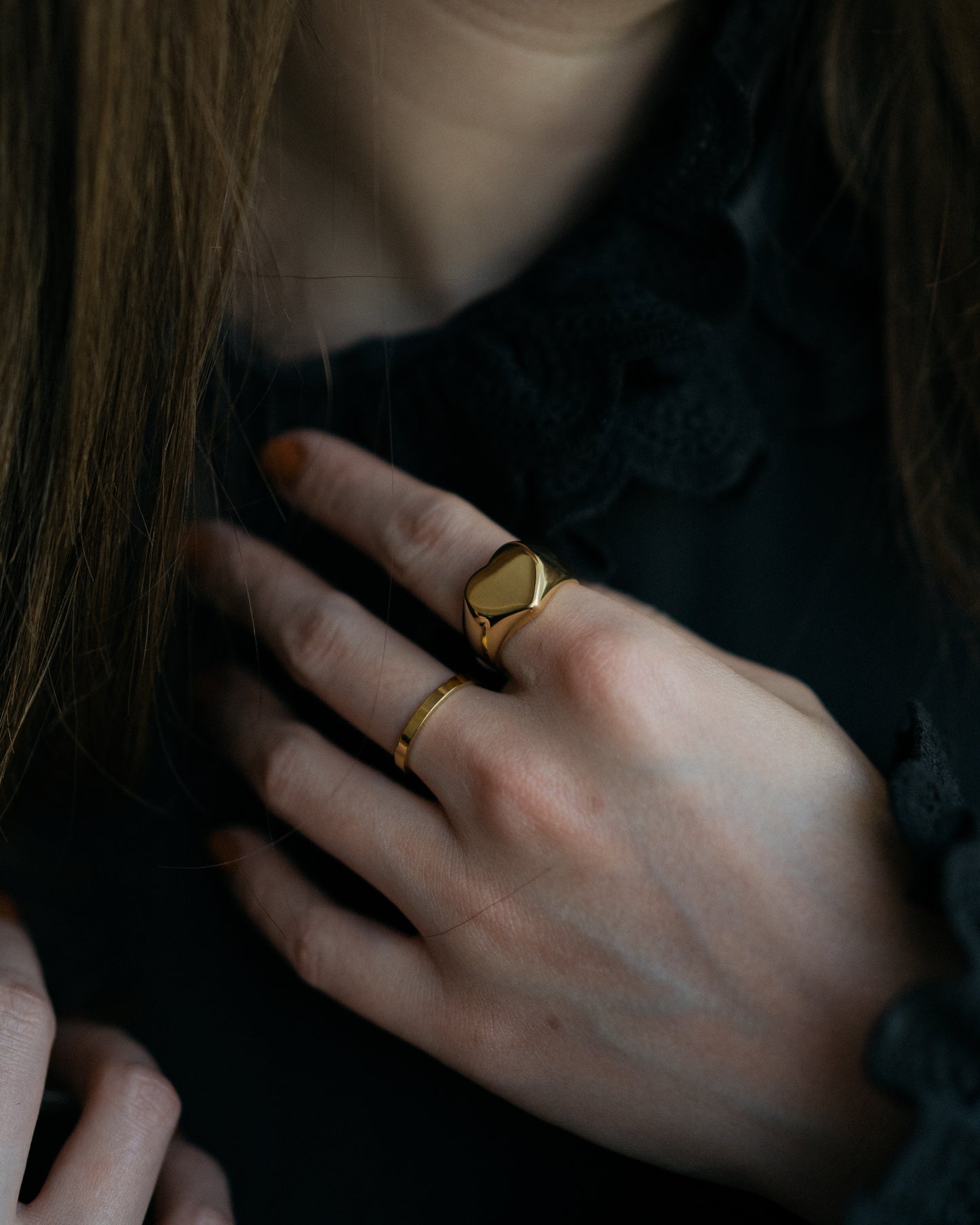 Chunky Heart Signet Ring