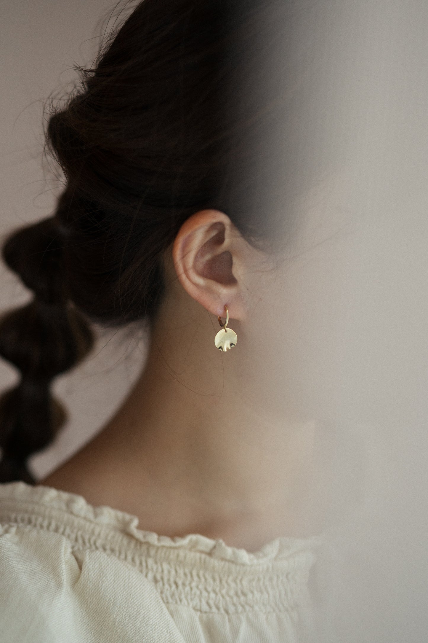 Gold Vermeil Circle Disc Earrings