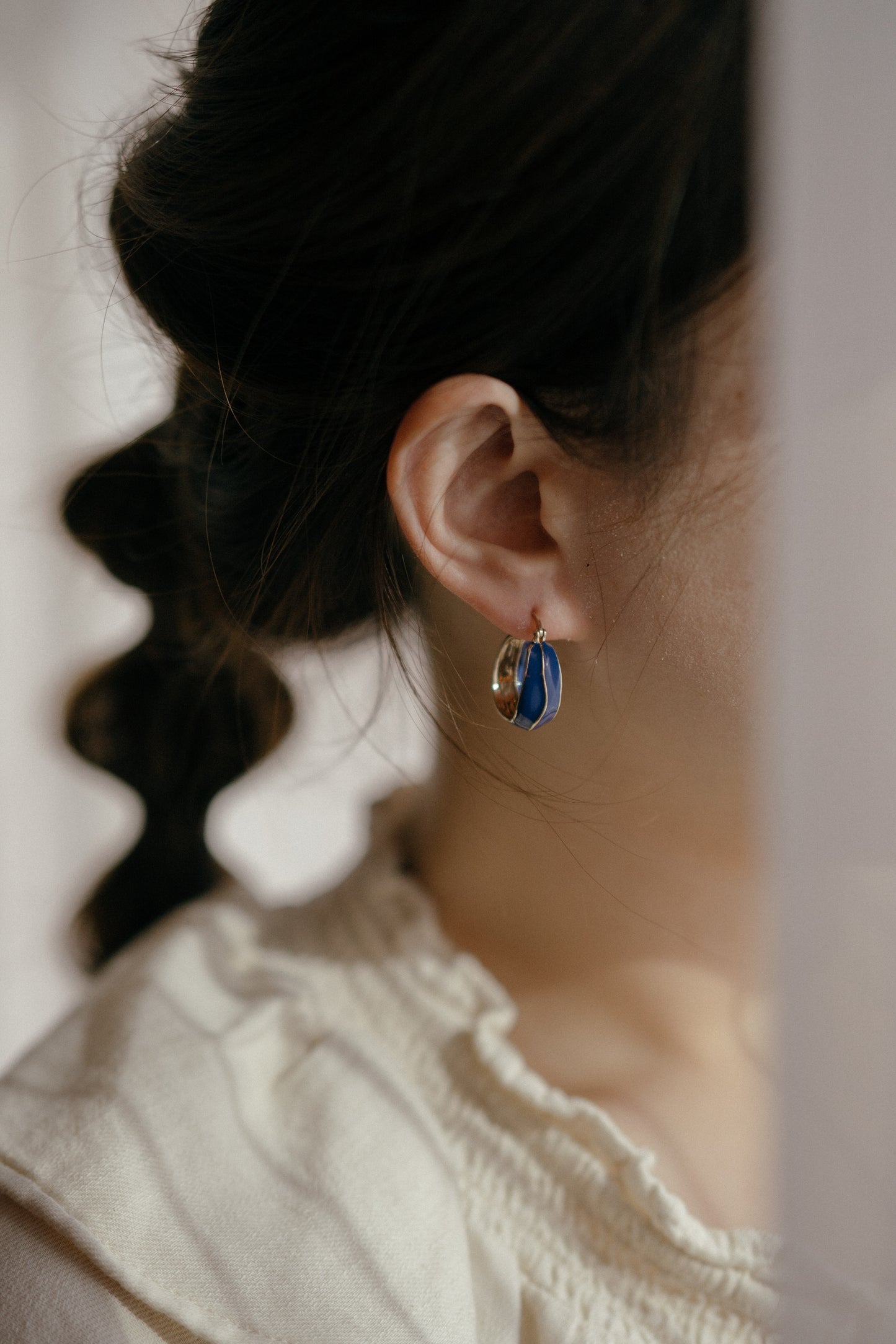 Enamel Hoop Earrings