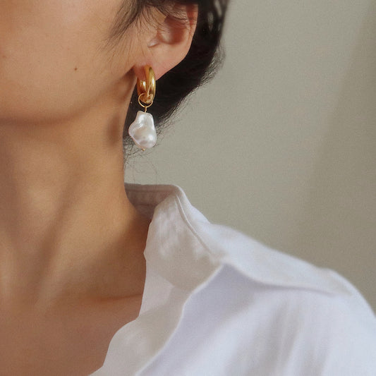 Chunky Baroque Pearl Earrings