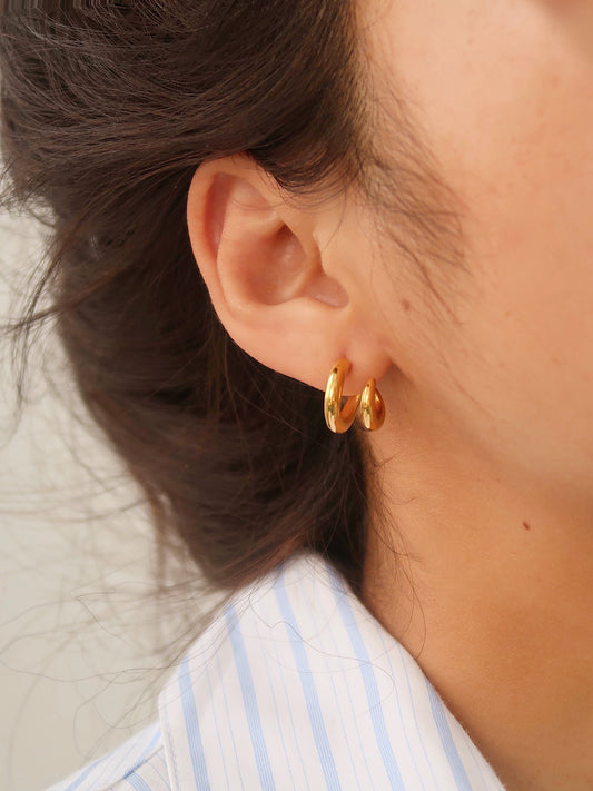 Double Gold Hoops