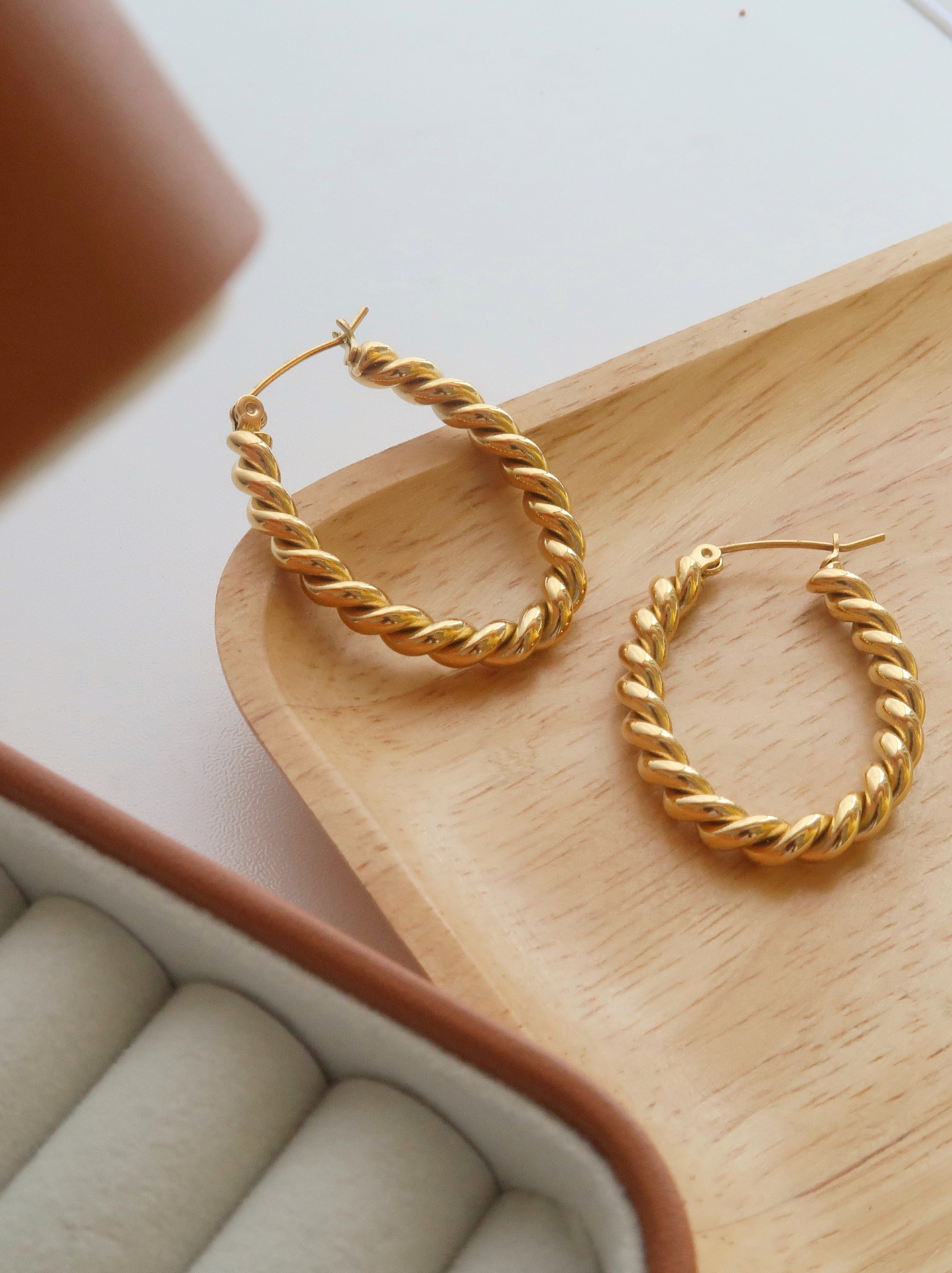 Twisted Rope Gold Huggie Hoops