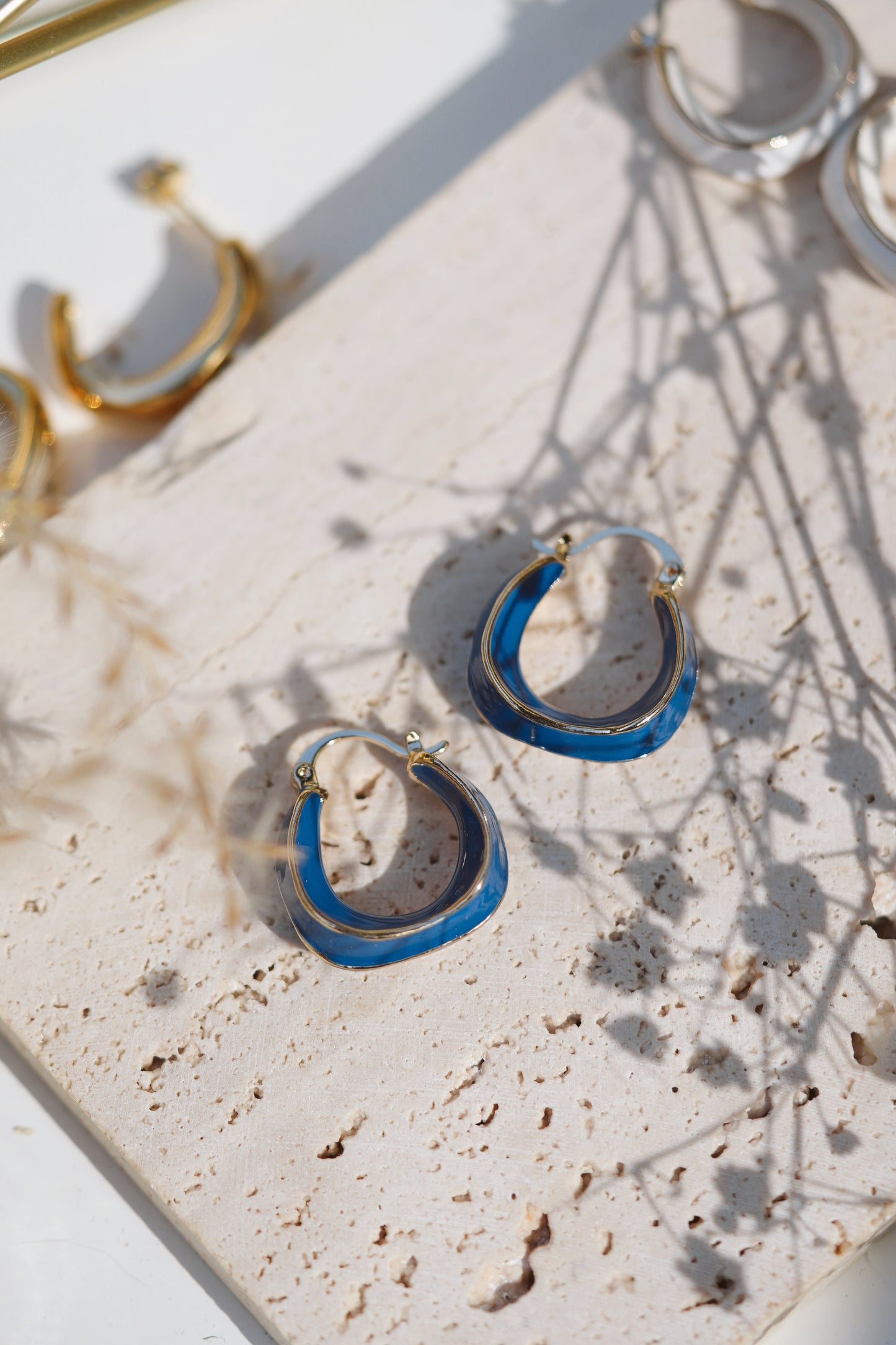 Enamel Hoop Earrings