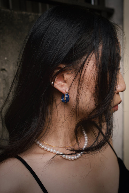 Enamel Hoop Earrings