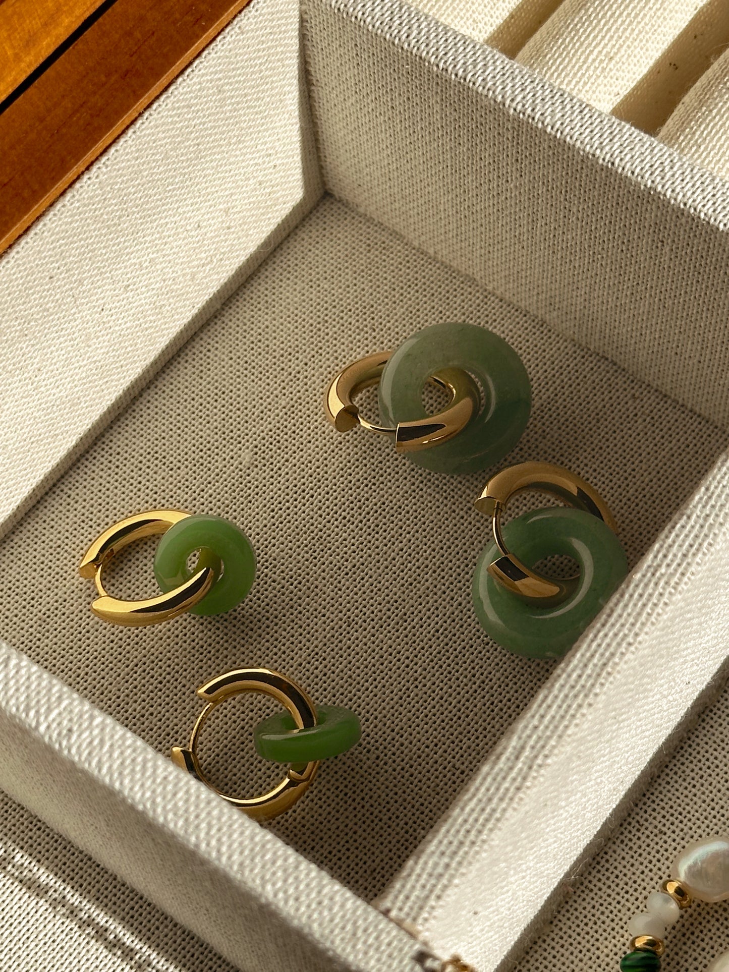 Mini Jade Hoops